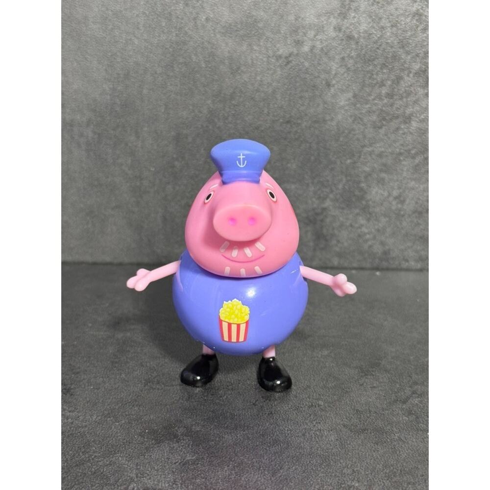Peppa Pig Grandpa Pig Figure W/ Popcorn Bucket Theme